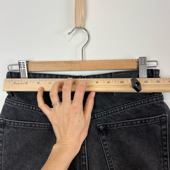 Zara Black Faded Distressed Grunge Denim Jean Shorts Pockets Women’s 2 Cut Off - Picture 9 of 11